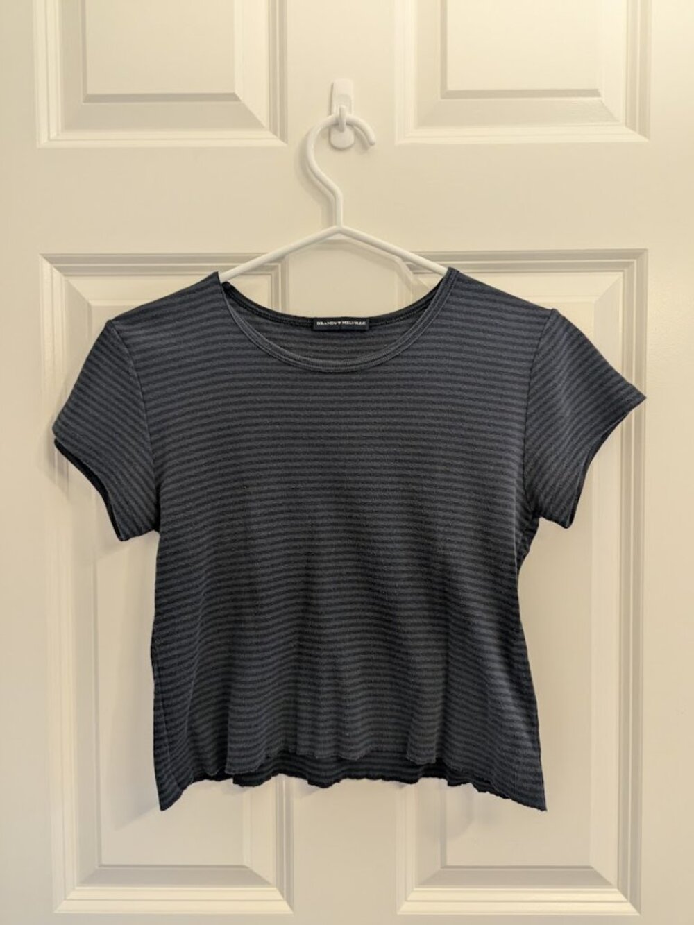 Brandy Melville Cropped Striped T-Shirt